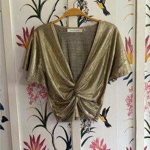 Bishop + Young Shimmering Gold Blouse